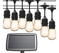 MagicPro Solar String Lights, 15 LED Bulbs Waterproof Heavy Duty Outdoor 44 Ft for Garden Yard Deck Warm White