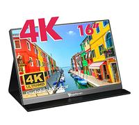 MAGICRAVEN 4K Portable Monitor, 16" 3840x2400 IPS Laptop Screen, 1500:1, 400 Nits Screen USB C HDMI Computer Gaming Display with Speakers & Smart Cover, Travel Monitor for PC Phone PS5/4 Xbox Switch