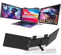 MAGICRAVEN Dual Screen Laptop Wireless, 14" Portable Monitor FHD 1080P IPS Dual Screen Portable USB C, Extension Screen for 14"-16.5" Laptop Compatible Windows/Mac/Phone/Games
