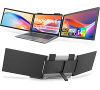 MAGICRAVEN - Laptop Dual Screen Extender, 14 inch 1080P IPS Portable Triple Monitor for 14-16.5 inch Laptops with USB-C Port, Plug and Play, Fixing Screen