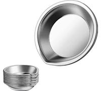 Magicrose 12pcs Stainless Steel Small Round Paint Tray Paint Mixing Palette Tray,Suitable for Mixing of Various Pigments,Including Airbrush Paint