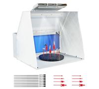 Magicrose Airbrush Spray Booth Kit,Adjustable Powerful Fan and LED Lights,3-layerFilter with Wide Range of Accessories Includes Turntable,16PCS Alligator Sticks for Painting Model Craft Hobby DIY