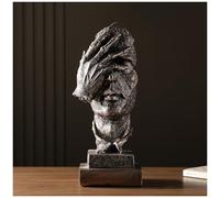Magicsculp 13" Golden See No Evil Thinker Statue - Bold Room Decor for Men, Modern Living Room Accessories, Resin House Decorations for TV Stand, Table, Desk Shelves, Ideal Boyfriend