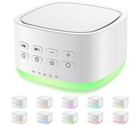 Magicteam White Noise Machine 10 Colors Lights and 25 Soothing Sounds Sleep Sound Machine with 5 Timers with Memory Feature Portable Sound Machine for Baby Adults (White)