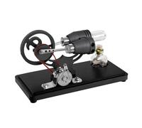 MagicTech Hot Air Stirling Engine Motor Model γ-Shape Electricity Generator Colorful LED Assembly Black JY36