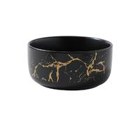 MAGICVOGEL Porcelain cereal bowl, marble look, ice bowl, soup bowl, dessert bowl, salad bowl, fruit bowl, dip bowl for soup, salad, cereal, oatmeal, ice cream, yogurt (black, 350 ml)