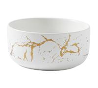 MAGICVOGEL Porcelain Cereal Bowl, Marble Look, Ice Bowl, Soup Bowl, Dessert Bowl, Salad Bowl, Fruit Bowl, Dip Bowl, Bowl for Soup, Salad, Cereal, Oatmeal, Ice Cream, Yogurt (White, 800 ml)