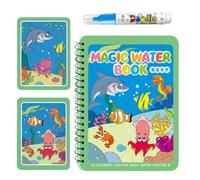 MagicWater Pen Book - Refillable Paint Pad, Reusable Coloring Activity Set | Toddler Drawing Toy for Early Learning, Travel Fun, Can