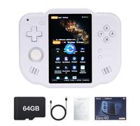 MagicX Zero 40 Handheld Game Console,4.0 Inch IPS Classic System and 4300mAh Battery Retro Video Games Consoles,with 64G TF Card and Wireless Networt Handheld Console Casual Game Consoles(White)