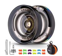 MAGICYOYO Dual Purpose Yoyo for Kids Beginner, Responsive Yoyo K2 | Professional Yo Yo Ball with Unresponsive Bearing, Trick Yo-yo with 12 Strings, Case (Crystal Black)