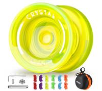 MAGICYOYO K2 Crystal Lemon Yellow, 2 in 1 Responsive & Unresponsive Yoyo, Magic Yoyo for Kids and Adults, Professional Stunt Yo Yo for Finger Spin, with 12 Strings, Bearing Kit, Case