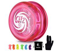 MAGICYOYO Responsive Yoyo D1 GHZ, for Kids, 2A Yo Professional, Plastic Beginners + 6 Strings Glove Storage Bag (Crystal Pink), CM-D1-Pink, Men: Small