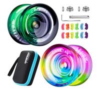 MAGICYOYO Responsive Yoyo Pack of 2, Crystal Yoyo K2 for Nice Gift, Dual Purpose Yo Yo with Unresponsive Mode, Trick Yo-Yo for Kids and Beginners, with 12 Strings, Bearing Kit, Case