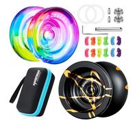 MAGICYOYO Responsive Yoyo Pack of 2, Dual Purpose Yoyo for Nice Gift, Included Magic Yo Yo N11 and K2, Trick Yo-Yo for Kids and Beginners, Professional Yoyos with 12 Strings, Bearing Kit, Case
