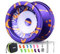 MAGICYOYO Responsive Yoyo V6S Locus, Professional Unresponsive Yoyo for Kids and Adults, Trick Yo Yo for Finger Spin, Metal Yo-yo with Dual-Material, with 12 Strings, Bearing Kit, Case