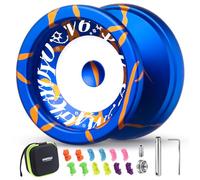 MAGICYOYO Responsive Yoyo V6S Locus, Unresponsive Yoyo for Kids and Adults, Professional Metal Yo Yo with Dual-Material, Trick Yo-yo for Finger Spin, with 12 Strings, Bearing Kit, Case