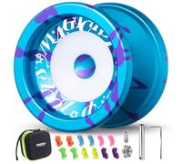 MAGICYOYO V6S Locus, 2 in 1 Dual-Material Metal Yoyo, Responsive & Unresponsive Yoyo for Finger Spin, Professional Yo-Yo for Kids and Adult, Magic Yo Yo with 12 Strings, Bearing Kit, Case