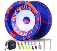 MAGICYOYO V6S Locus Upgraded Dual-Material Metal Yoyo, Professional Yo-Yo for Kids and Adult, Responsive & Unresponsive Yoyo for Finger Spin, Magic Yo Yo with 12 Strings, Bearing Kit