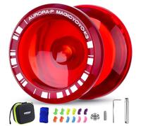 MAGICYOYO Yoyo K3 Aurora-p, Professional Responsive & Unresponsive Yoyo, Trick Yo Yo for Finger Spin, Plastic Butterfly Yo-Yo for Kids and Beginners, with 12 Strings, Bearing Kit, Case