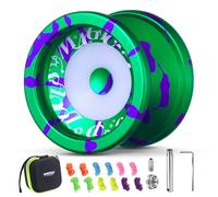 MAGICYOYO Yoyo Kids V6S Locus, Dual Material Responsive Yoyo for Beginners, Trick Yo Yo for Finger Spin, Dual Purpose Yo-Yo with Unresponsive, Pro Yoyos for Adults, with 12 Strings, Bearing Kit