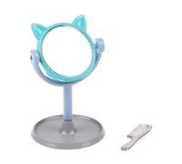 MagiDeal 1/12 Vanity Mirror Dressing Table Scene DIY Accessories Photo Props with Comb Mini Desk Mirror for Gift Window Display, blue and gray