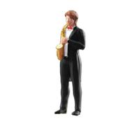 MagiDeal 1:64 Scale Band Figure Layout Role Play Diorama Landscape Desktop Decoration Sand Station Layout, Saxophonist
