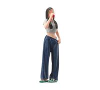 MagiDeal 1:64 Scale Girl Miniature Figures Tiny People Trains Architectural Painted Figures Mini Doll Handpainted for Dollhouse Decor
