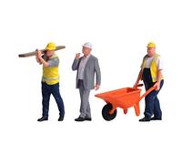 MagiDeal 1/64 Scale Miniature Figures Model Diorama Worker Figure Construction Building Workers Simulation for Micro Landscapes Layout, Style D