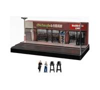 MagiDeal 1/64 Scale Model Convenience Store Scenes Parking Lot Ornament Home Decor Collectible Gift Parking Garage Diorama Display Box