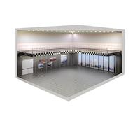 MagiDeal 1:64 Scale Parking Lot Diecast Car Display Parking Garage Model Collectibles LED Display Case for Model Cars Figures Diorama , A