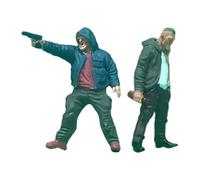 MagiDeal 1:64 Scale Street Thug Ornament Dioramas Mini Robber Tiny People Model for Micro Landscape Miniature Projects, Two man