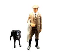 MagiDeal 1:64 Scale with Dog Tiny People Model Diorama Scenery Seeker Figure Model for Miniature Scene Architectural Buildings, Style C