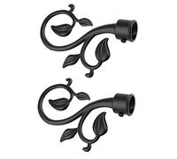 MagiDeal 1 Pair Decorative Curtain Drapery Rod/Pole Finials Ends for 22mm Curtain Poles, Black