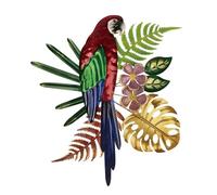 MagiDeal 1-Piece Iron Parrot Wall Sculpture, Metal Wall Art with Multicolor exotic Design, avian decoration Hanging Artwork for Living Room, Bedroom, Garden, Office, Housewarming Gift, 26.49cm x 30cm