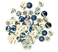MagiDeal 100Pieces Assorted Nautical Series Hole Button for Sewing Craft 25mm
