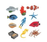 MagiDeal 11 Pieces Marine Life Figurines Sea Creatures Toys Star Coral Lifelike Underwater Life Figure for Party Favors Tank