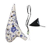 MagiDeal 12 Hole Alto C Ocarina with Song Book Accessories Easy to Learn Utility Musical Instrument Ceramic Ocarina for Kids Beginners, A