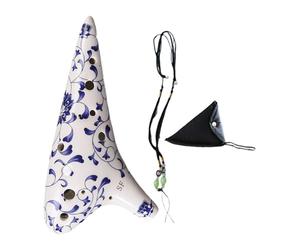 MagiDeal 12 Hole Alto C Ocarina with Song Book Accessories Easy to Learn Utility Musical Instrument Ceramic Ocarina for Kids Beginners, B