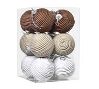 MagiDeal 12 Pieces Christmas Balls Ornaments Xmas Tree Decor Jute Rope Creative Themed Party Pendants Shopping Mall Boho Xmas Baubles, Beigei Coffee White