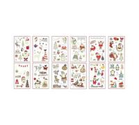 MagiDeal 12Pcs Christmas Temporary Stickers, Christmas Party Decorations, Xmas Stickers, Temporary Sticker Fake Stickers Party Favors