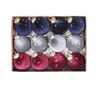 MagiDeal 12Pcs Christmas Tree Ornaments Decorative Xmas Balls Baubles Velvet Xmas Decor Charm Pendants for Celebration Wedding Holiday, Navy Gray Red