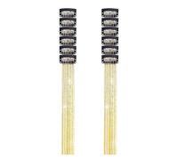 MagiDeal 12x Hair Tinsel Clip in Heat Resistant 50cm Highlights Glitter Sparkling Hair Extensions for Favors Weddings Dress up Concert, Gold
