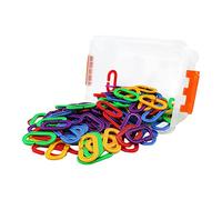 MagiDeal 150Pcs Assorted Color Links C Hook, Sensory Toys Learning Toys Counting and Sorting, Rainbow C Links Chain Links for Preschool Toddler
