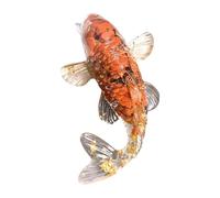 MagiDeal 2.3inch Glass Koi Fish Statue Lucky Goldfish Miniature Collectible Car Ornament for Kitchen, Living Room Decor Versatile Cute, Style B