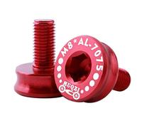 MagiDeal 2 Pack of M8 Bike Bottom Bracket Screws Waterproof Crank Arm Bolts - Lightweight Aluminum Alloy, Red