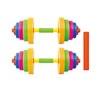 MagiDeal 2 Pieces Kids Dumbbells Set Exercise Toy Lifting Training Bodybuilding Home Fitness Dumbbell Workout Fitness Children Barbell, 2 Short