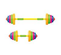 MagiDeal 2 Pieces Kids Dumbbells Set Exercise Toy Lifting Training Bodybuilding Home Fitness Dumbbell Workout Fitness Children Barbell, 1 Long 1 Short