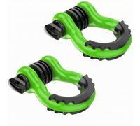 MagiDeal 2 Pieces Shackle with Screw Strength, Bow Shackle with Screw Pin, Secure, Hardware, for Vehicle Recovery, Towing, off-Roaders, Green
