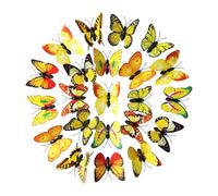MagiDeal 200x 3D Flying Butterflies, Violet PVC Wall Decor, DIY Art Crafts for Outside Party, Yard, Wedding, Baby Shower, Birthday, Garden,Easter, Summer Camp Hobbyist, Yellow