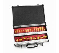 MagiDeal 24 Pieces Router Bits Set Tools Accessories With Tungsten Carbide Cutting and High Speed Stability in Aluminum Carry Box Suitable